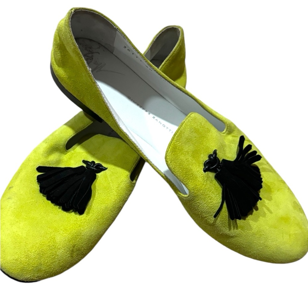 GIUSEPPE ZANOTTI  Designer Lime Green Tassel Loafer size 40